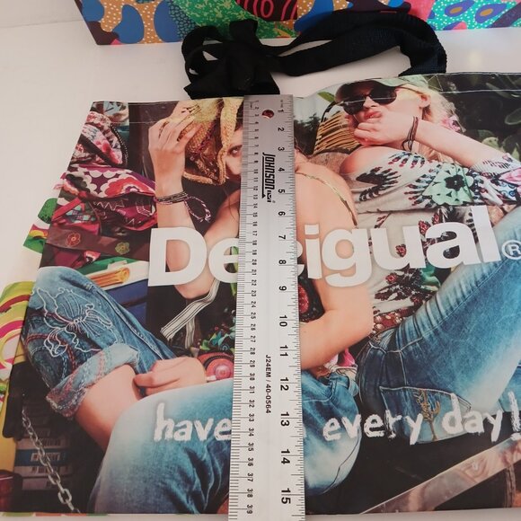 DESIGUAL Shopping Bag Lot of 2 Reusable Large PVC and Paper Lot Bags - Picture 2 of 7